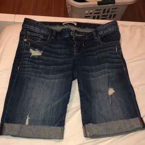 These nice express Kind of distressed shorts.